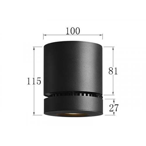 Точковий накладний світлодіодний світильник Prima Luce AR-G02-SM 12W BK
